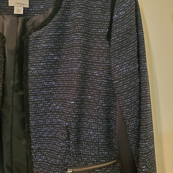 Halogen Tweed Collarless Jacket NWOT - Picture 2 of 8